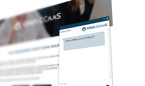 Xima CCAAS chat window