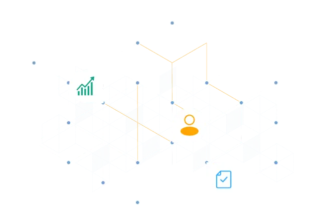 Graphic element with graphs, people and reporting