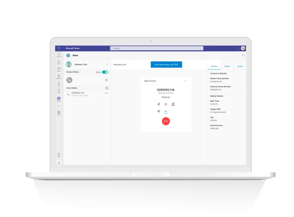 Xima for Microsoft Teams on a clay rendered computer