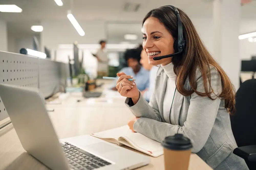 Customer service professional at work