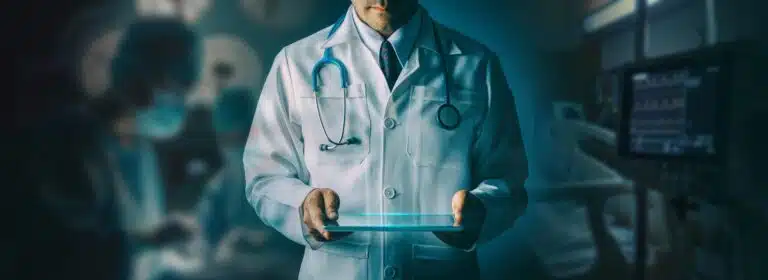 doctor with tablet